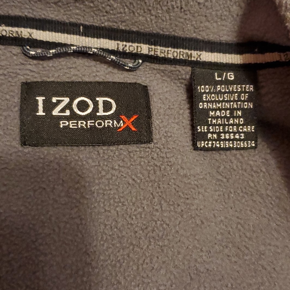 Izod Mens L Perform-X fleece.  Full zip